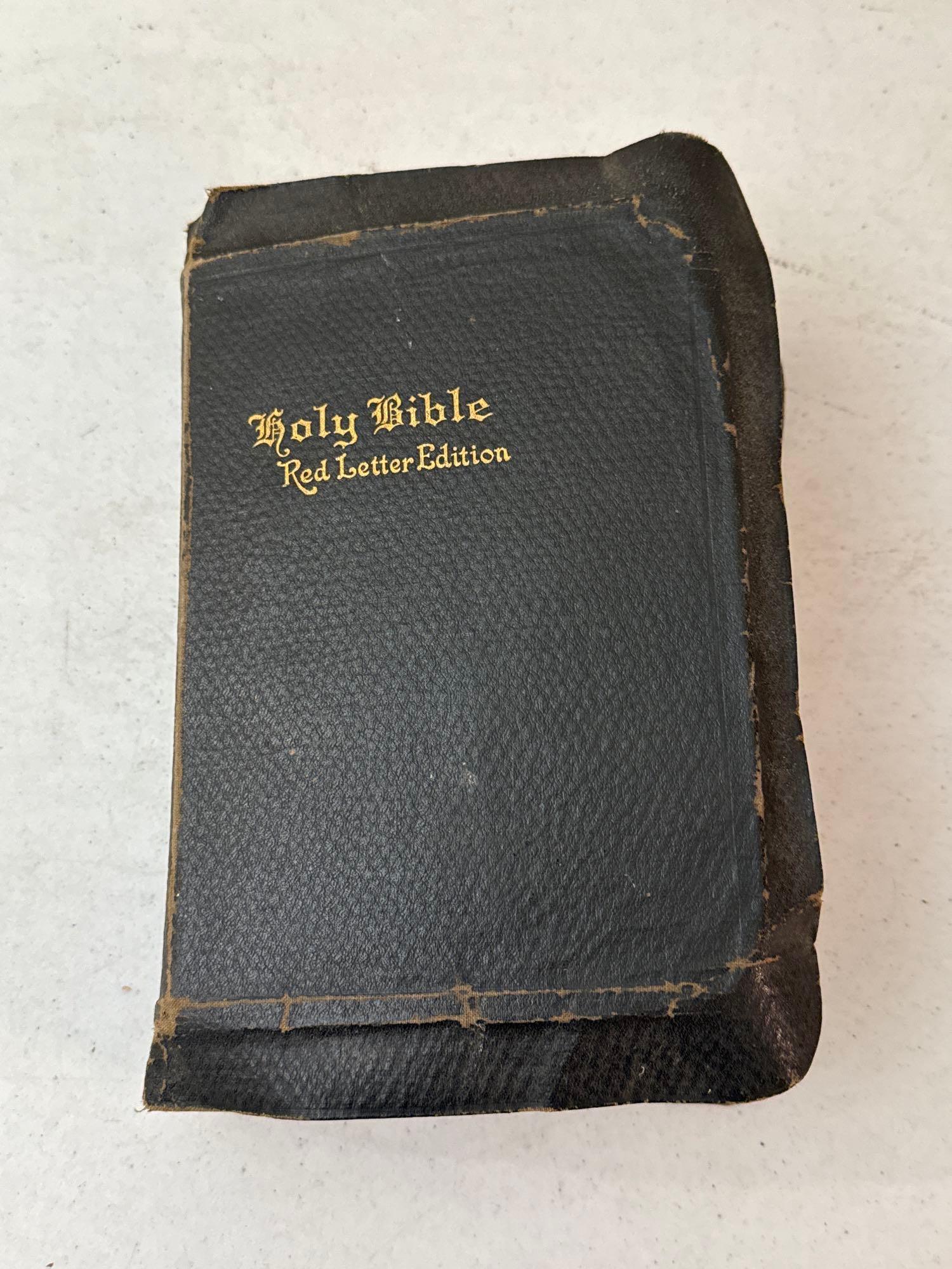 Antique Bible & Eyeglasses with Glasses Cases