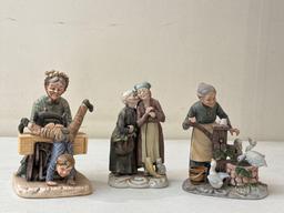 Porcelain Old Woman Figurines