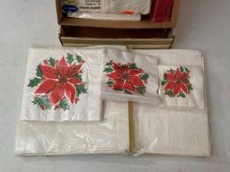 Vintage Poinsettia Paper Napkins & Paper Tablecloths