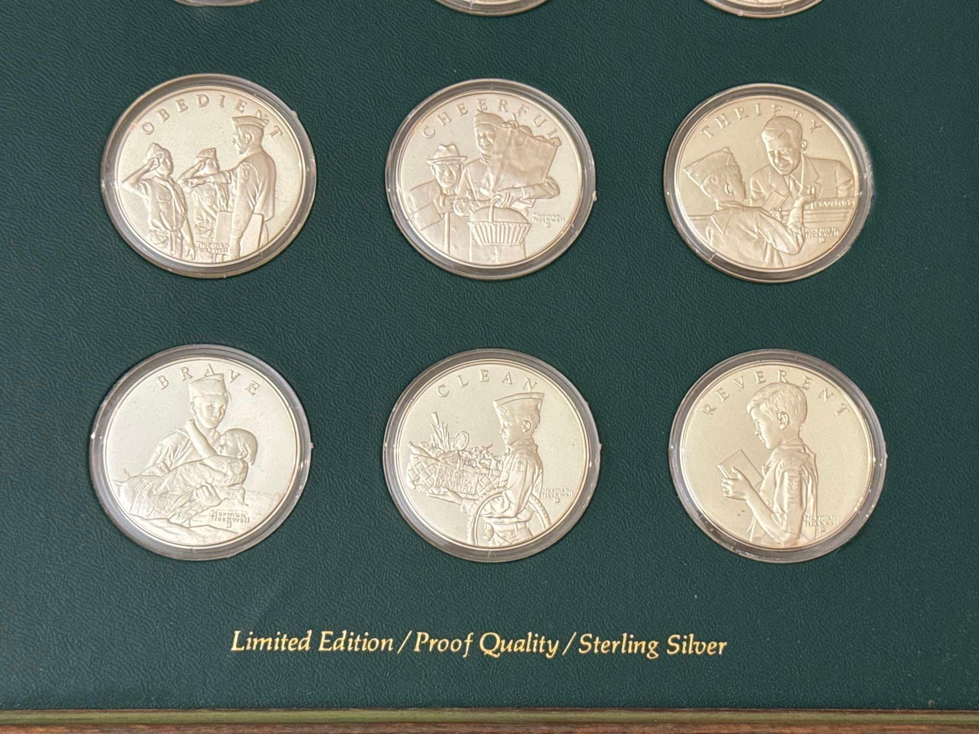 Norman Rockwell Spirit of Scouting Sterling Silver Medals & Collectible Plates