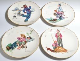 Norman Rockwell 1974 Four Seasons Collectible Plates