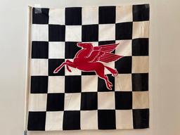 Vintage Mobil Oil Speedway Checkered Flag