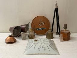Tripod, Ceiling Light Fixtures, Lantern, Lamp Base & Tin Duck Container