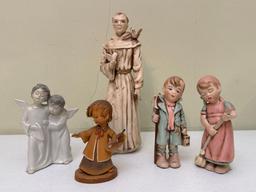 Boy & Girl, Priest, Angels & Young Artist Figurines