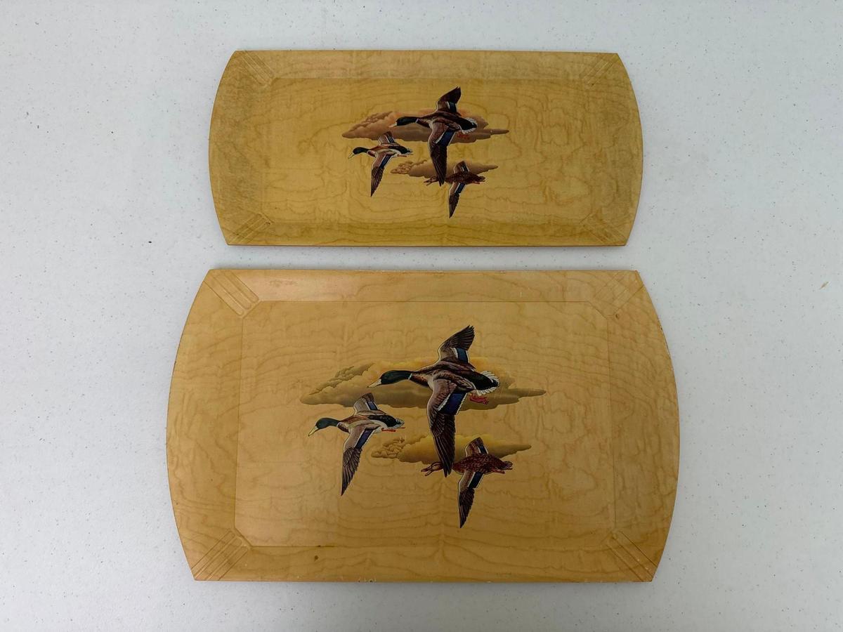 Mid Century Modern Hasko Ducks in Flight Trays