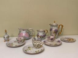 Hand Painted Teacups & Saucers, Pitchers & Salt & Pepper Shakers