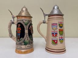 Vintage Ceramic Canadian Beer Steins