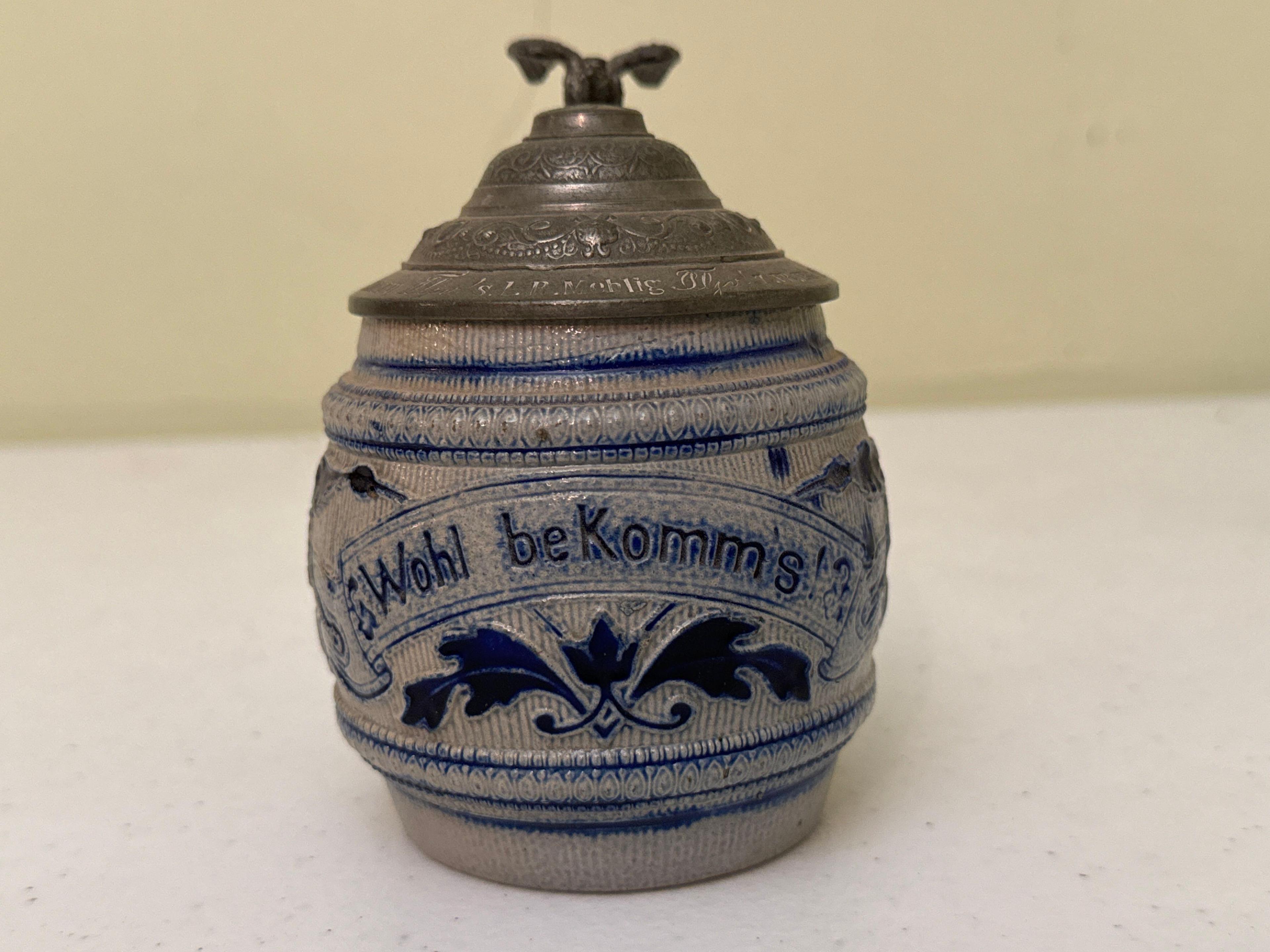 Vintage Ceramic Wohl beKomms Beer Stein with Lid