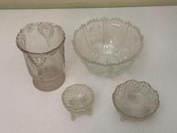 Molded & Cut Glass Bowls & Vase