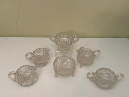 Crystal Cut Glass Sugar Bowls & Creamers