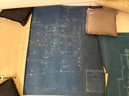 Vintage Electrical Plan Blue Prints of Ruedy Home & Oklahoma County Map