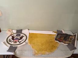 Vintage Southern Africa Map & United States Seal Poster