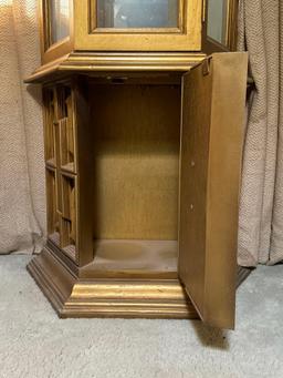 Vintage Gold Wood Curio Cabinet