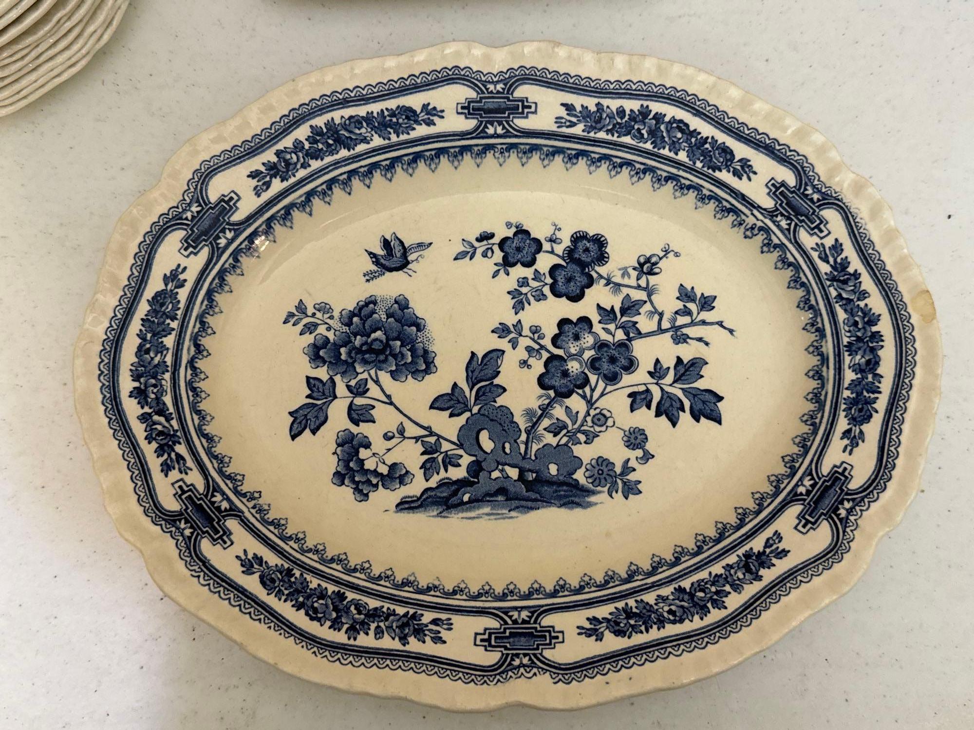 Vintage Masons Manchu Blue Transferware Dinnerware Set