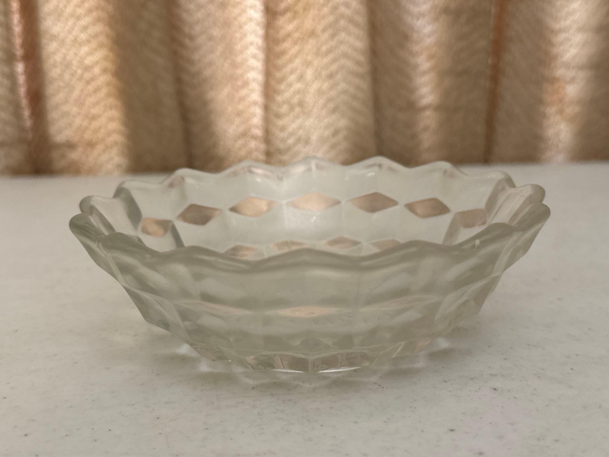 Textured Glass Plates, Bowls & Custard Dishes