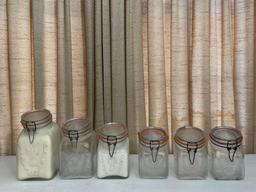 Vintage Peace Plenty 1879 Glass Counter Jars