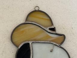 Cowboy Snoopy & Woodstock Stained Glass Suncatchers
