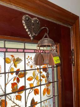 Over-the-Door Brass Bells on Heart Wall Plaque