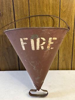 Antique Industrial Cone-Shaped Fire Bucket