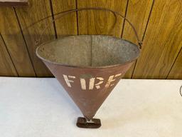 Antique Industrial Cone-Shaped Fire Bucket