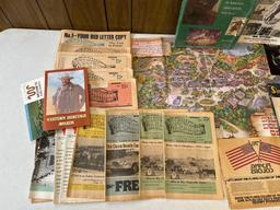 Vintage Silver Dollar City Map, Antique Oklahoma Guides & Autographed Mr. Rythm Poster