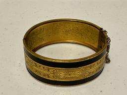 Black & Gold Bracelet, Cameo Ring & Stackable Ring