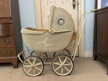 Antique Wicker Baby Buggy