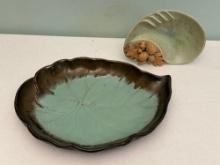 Vintage Leaf Platter & Acorn Ashtray