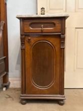 Antique Nightstand with Marble Top