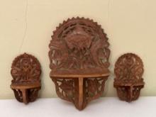 Carved Wood Wall Mounted Sconces