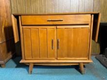 Mid Century Modern Wood Drop Leaf Buffet