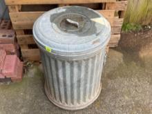 Galvanized Metal Trash Can