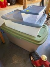 3 Plastic Tubs with Lids