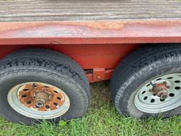 Bumper pull trailer 24 foot long dovetail 6000 pound axles underneath it 9000 pound winch good
