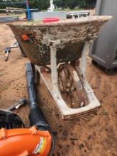 vintage wheelbarrow with metal wheel