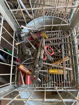 Metal crate of tools