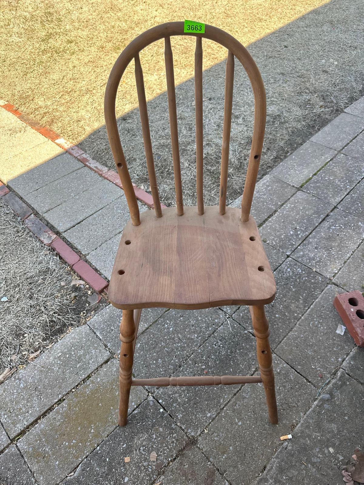 wooden chair, missing arms