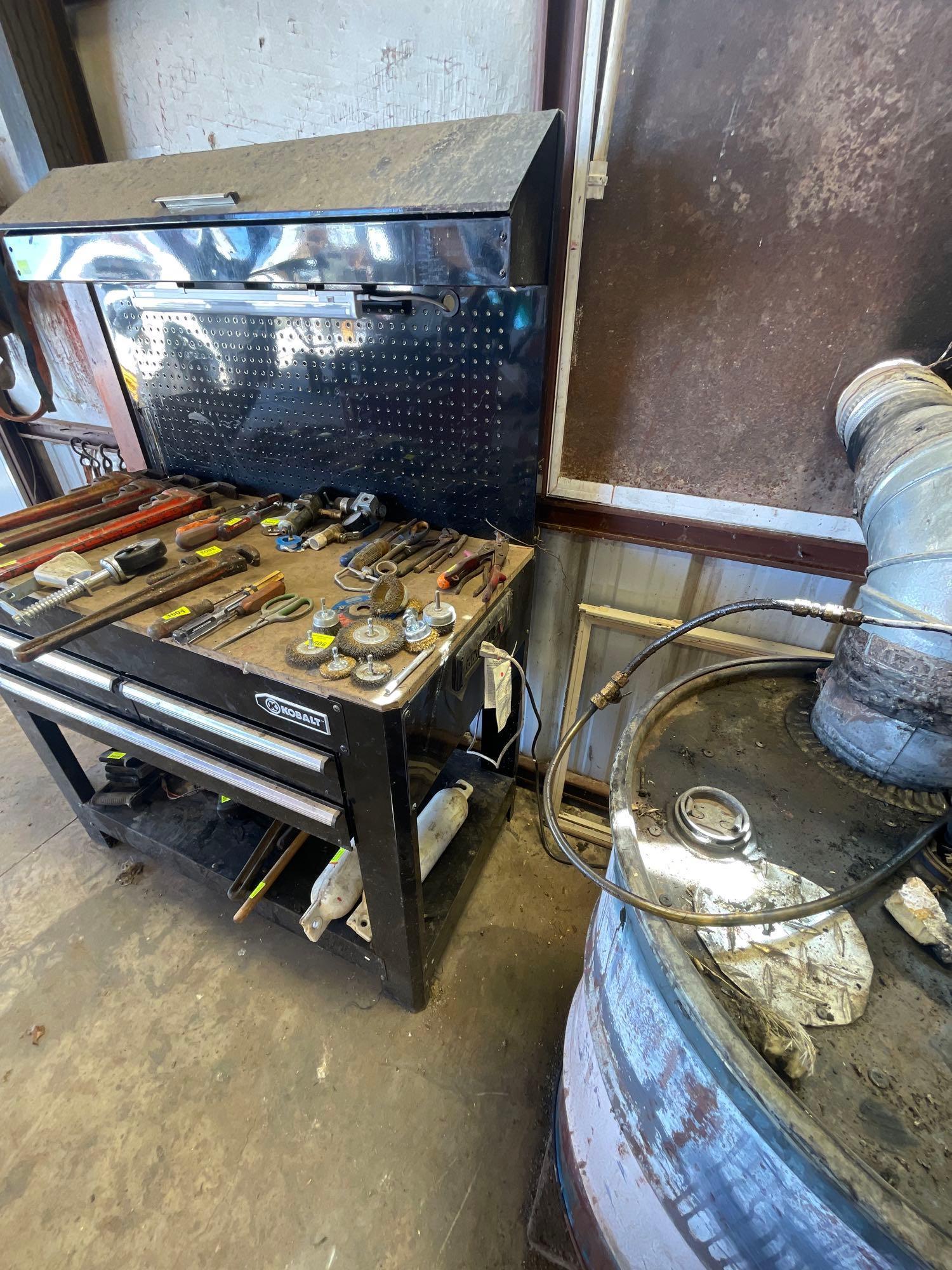 work desk, tool box