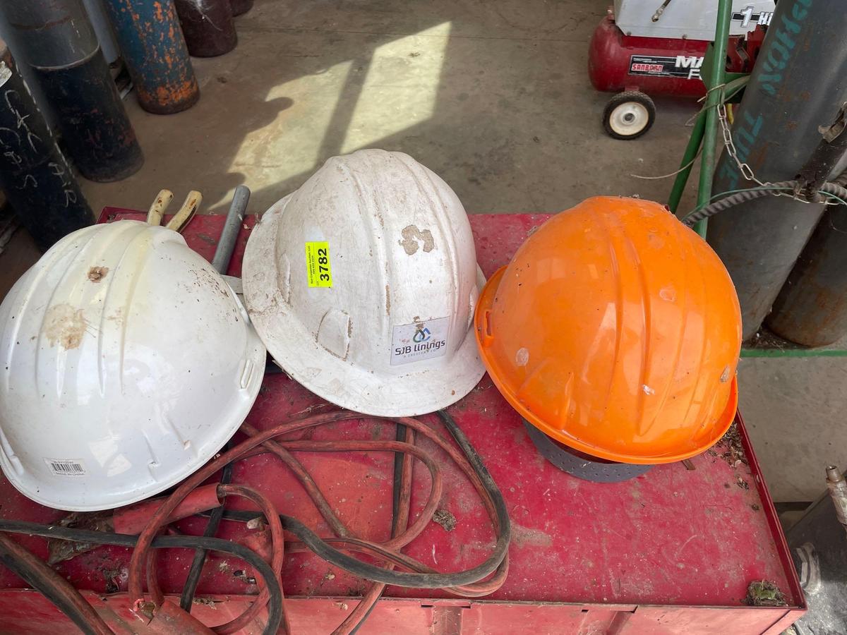 3 hard hats