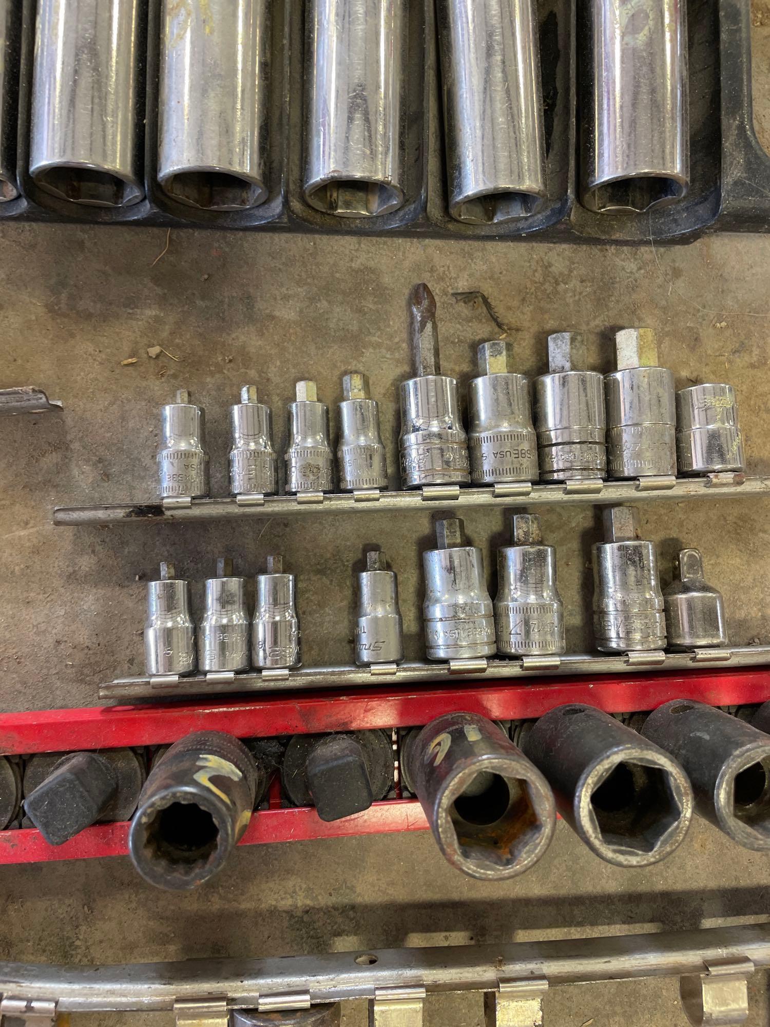 assortment of snapon sockets