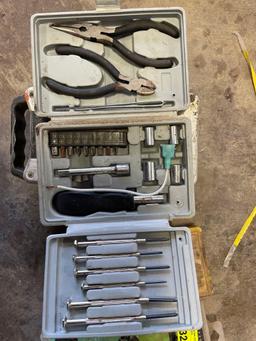 craftsman bit set, leake small tool box, master grip drill bits and spade bits