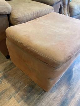 cloth love seat and ottoman