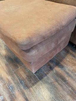 cloth love seat and ottoman