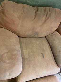 cloth love seat and ottoman