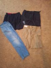1 pair jeans and 3 pair shorts