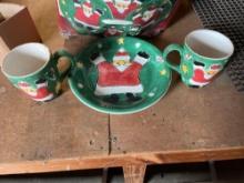 Christmas plate and coffee cup