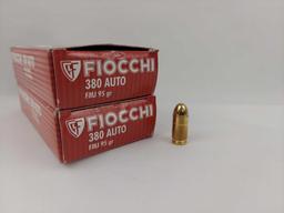 Fiocchi .380Auto 95GR FMJ 50 rounds x2