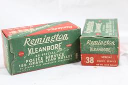 Two boxes of mixed 38 Spl. bullets. In two collector Remington Kleanbore boxes. Loaded, unknown