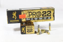 Two boxes of Browning Pro 22 LR, 40 gr LRN Target. New, count 200.