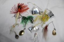 Five various spinner baits. Used.